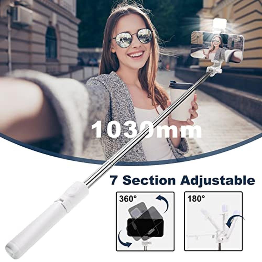 Selfie Stick: Premium Extendable Selfie Stick with Fill – In Use