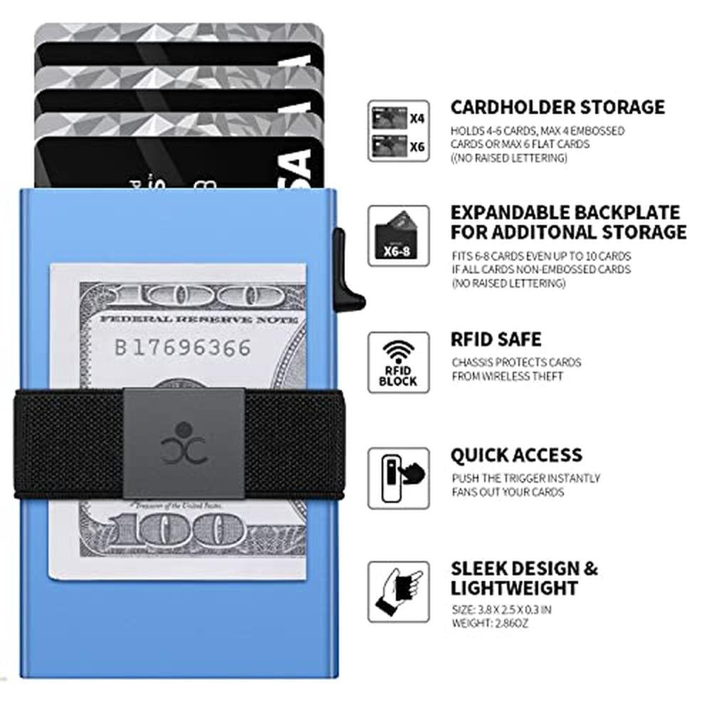 SEMRID Slim Aluminum Card Holder Wallet – Side View