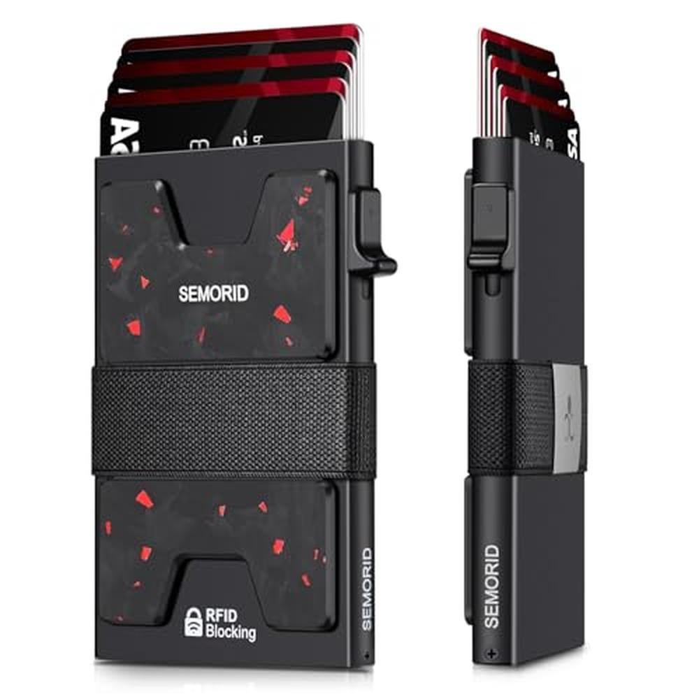 SEMORID Slim Wallet for Men: Minimalist RFID Blocking Mens – Front View
