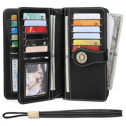 SEDEFN Wallets for Women: Leather Credit Card Holder with – Side View