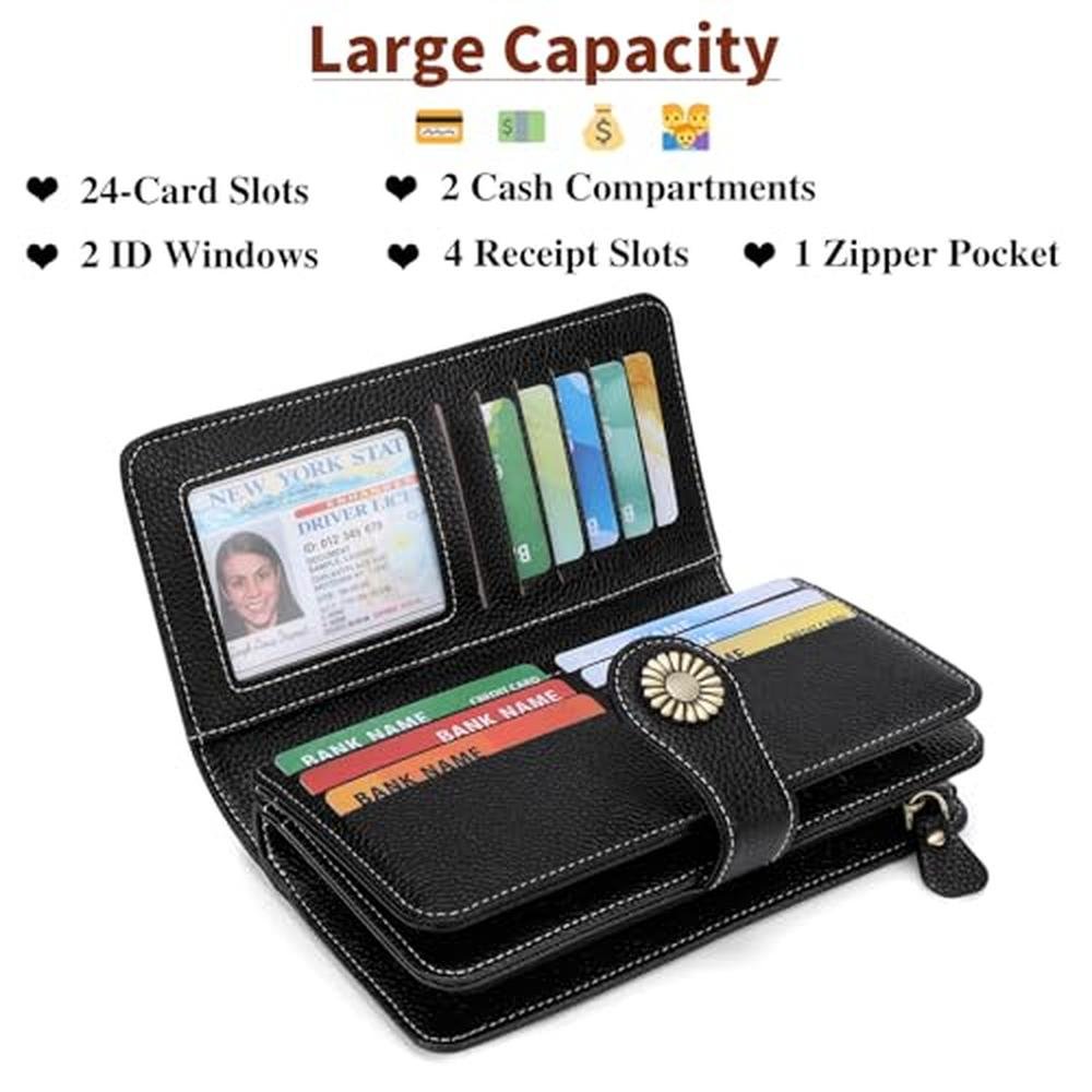 SEDEFN Wallets for Women: Leather Credit Card Holder with – In Use