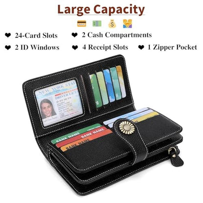 SEDEFN Wallets for Women: Leather Credit Card Holder with – In Use