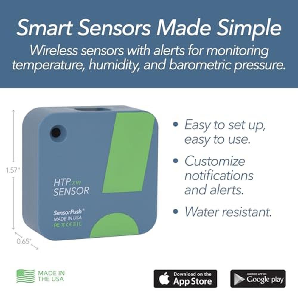 Temperature Sensor: SensorPush HTP.xw Smart Temperature & – Side View