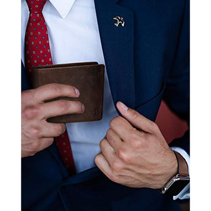 SERMAN BRANDS 2 ID Window Wallet for Men RFID Blocking – Side View