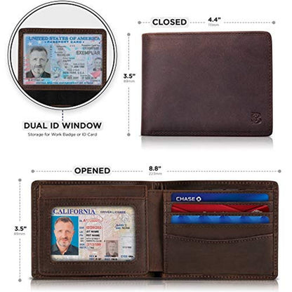 SERMAN BRANDS 2 ID Window Wallet for Men RFID Blocking – Close-up Detail