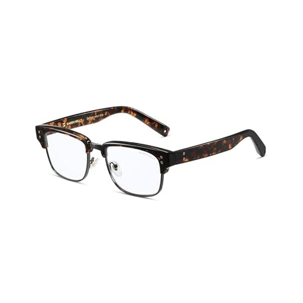 Black Sheen: SHEEN KELLY Retro Square Semi-Rimless – Front View