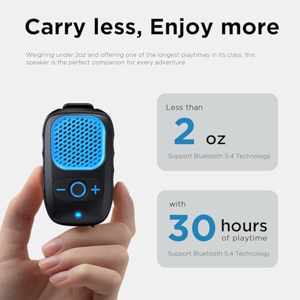 Speaker Shellhome: ShellHome Wearable Bluetooth Speaker 30h – Side View