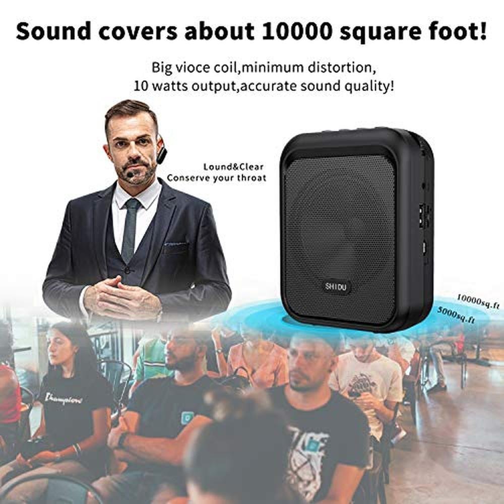 SHIDU Mini Voice Amplifier: Portable Bluetooth Speaker with – Close-up Detail
