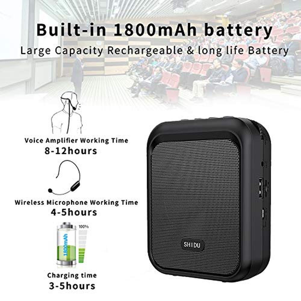 SHIDU Mini Voice Amplifier: Portable Bluetooth Speaker with – In Use