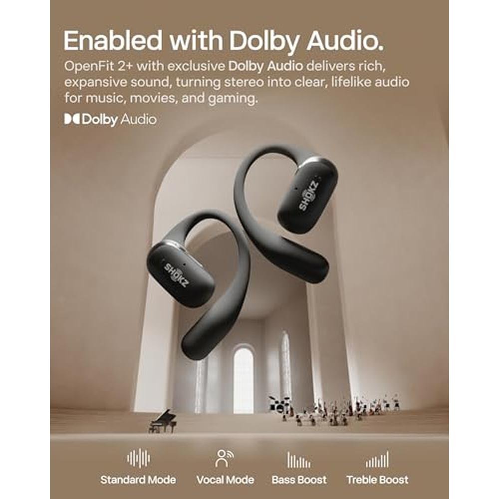 SHOKZ NEW OpenFit 2+ Open-Ear Headphones – In Use