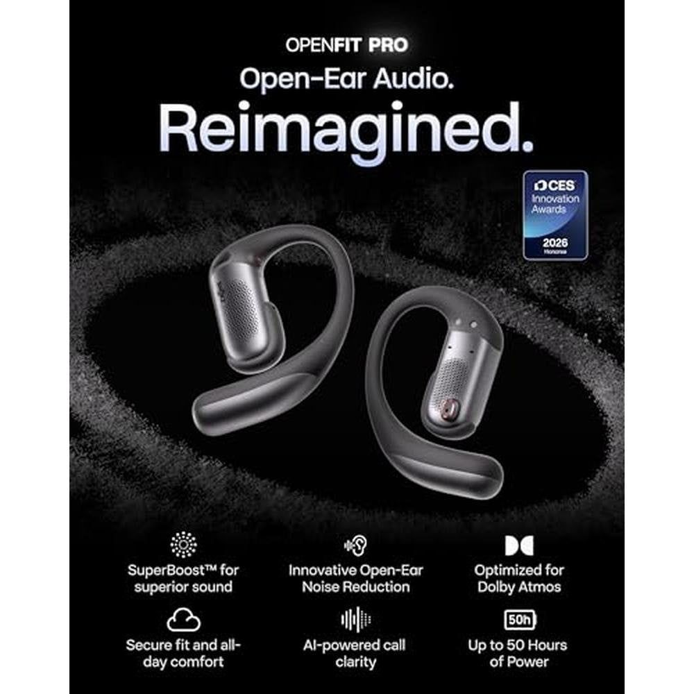 SHOKZ OpenFit Pro Open-Ear True Wireless Earbuds with – Side View