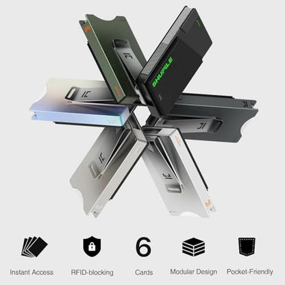 Men's RFID Wallet: Shuffle Minimalist Smart RFID Wallet – Close-up Detail