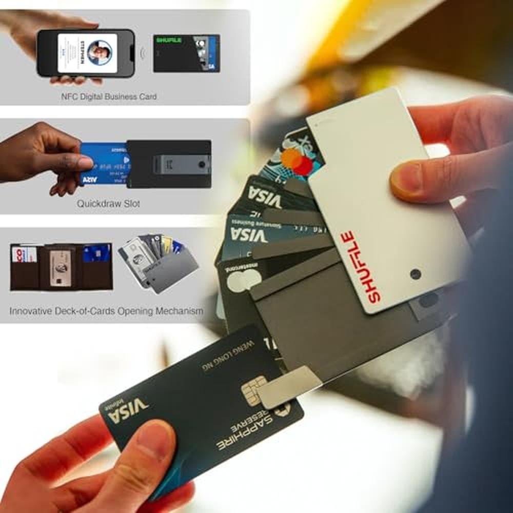Men's RFID Wallet: Shuffle Minimalist Smart RFID Wallet – In Use