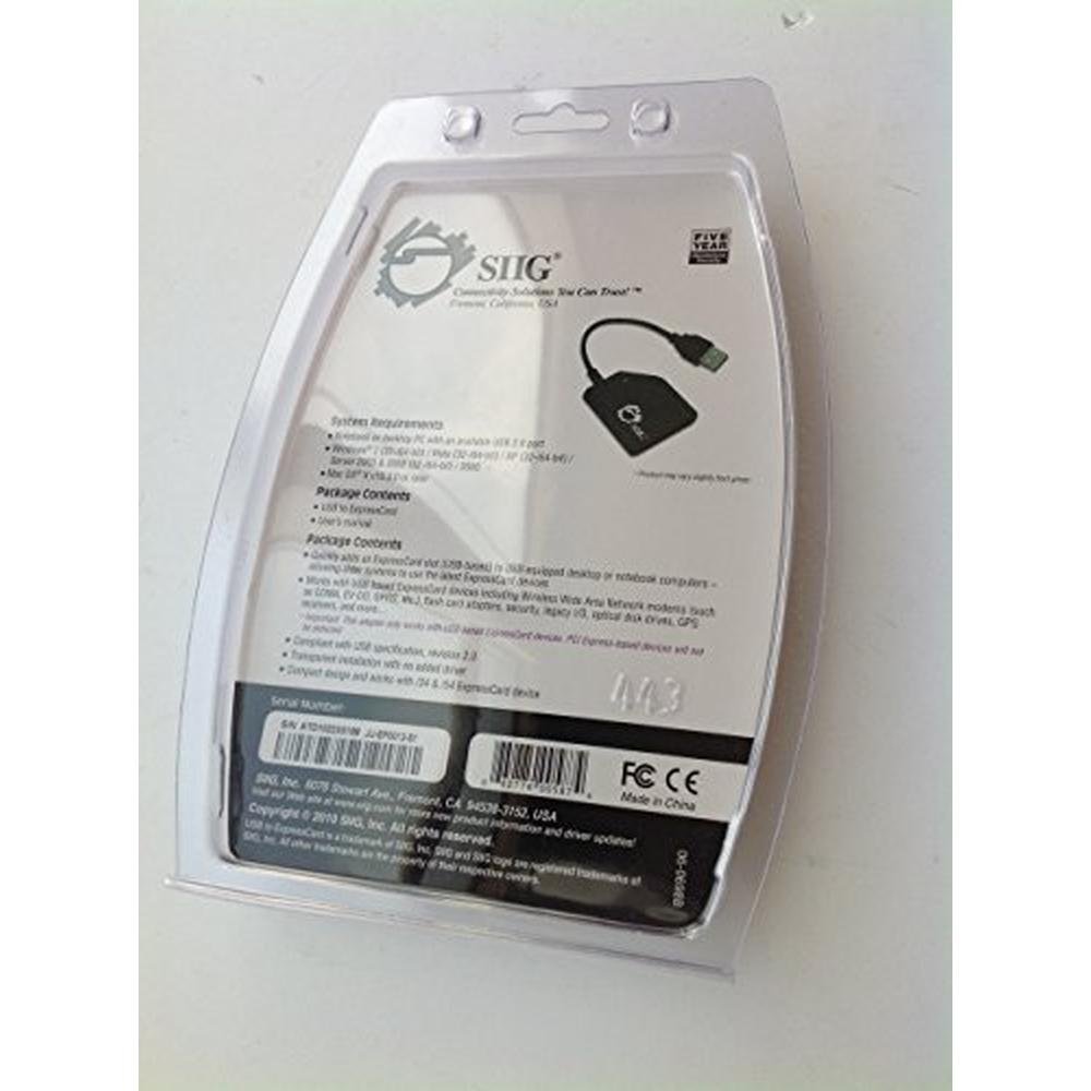 SIIG ExpressCard: SIIG USB to ExpressCard JU-EP0012-S1 Black – Side View