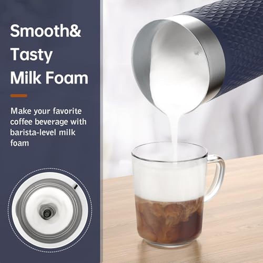 Milk Frother: Simpletaste 4-in-1 Electric Milk Steamer – Side View