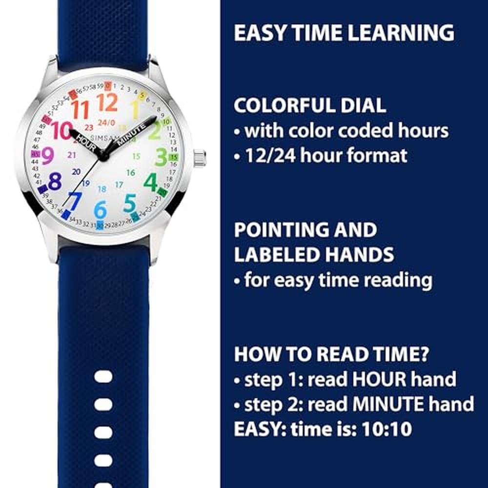 Simsam Kids Watch: Unisex Analog Timepiece for Ages 4-12 – Side View