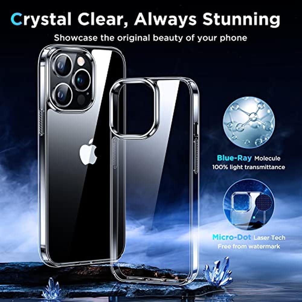 Clear Case: Simtect Ultra Clear Designed for iPhone 14 Pro – Side View