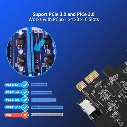 Front Panel: Sinefine PCIe x1 to USB 3.2 GEN1 5Gbp 19pin – In Use