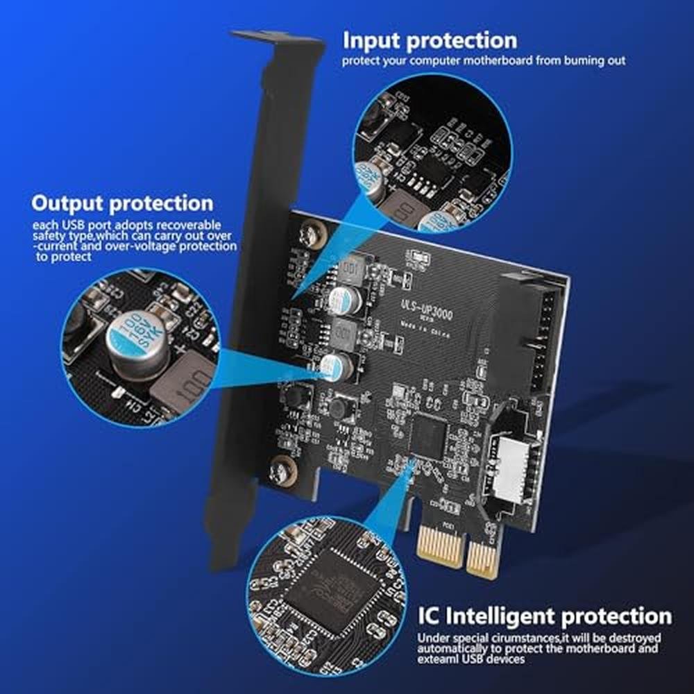 Front Panel: Sinefine PCIe x1 to USB 3.2 GEN1 5Gbp 19pin – Packaging
