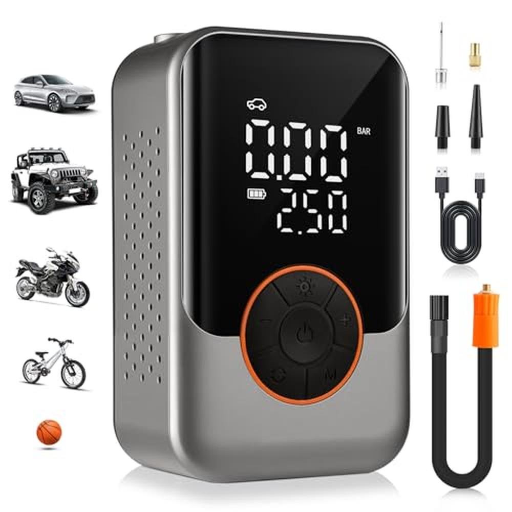 Air Car Accessories: SINGARO Tire Inflator Portable Air – Front View