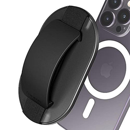 Magsafe Grip: Sinjimoru M-SGrip Black Magnetic Phone Holder – Front View
