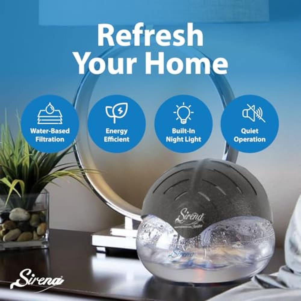 Air Sirena: Sirena Twister Air Purifier Black Water Filter – Side View