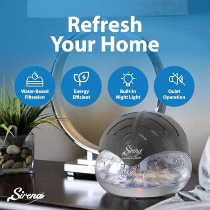Air Sirena: Sirena Twister Air Purifier Black Water Filter – Side View