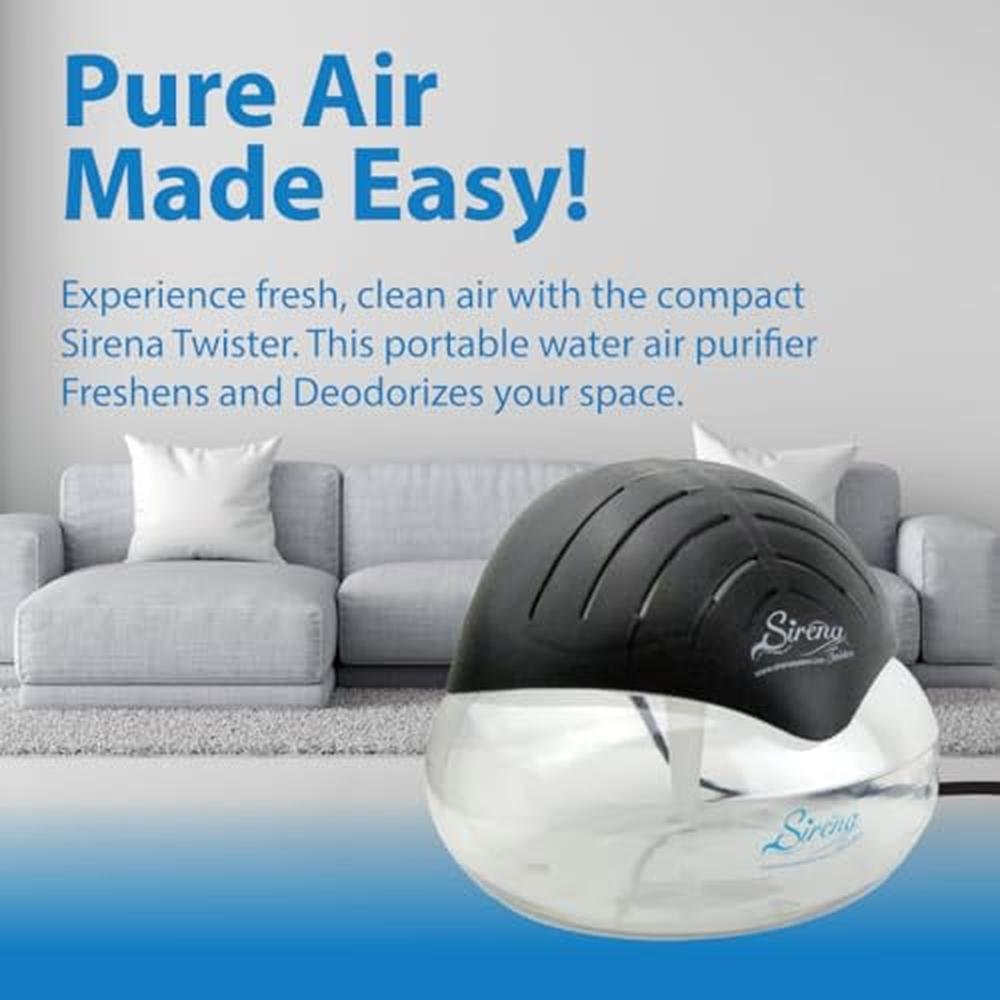 Air Sirena: Sirena Twister Air Purifier Black Water Filter – Close-up Detail