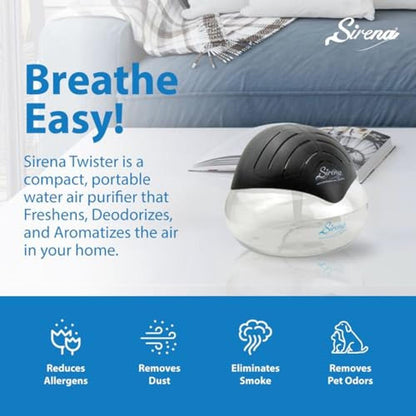 Air Sirena: Sirena Twister Air Purifier Black Water Filter – In Use