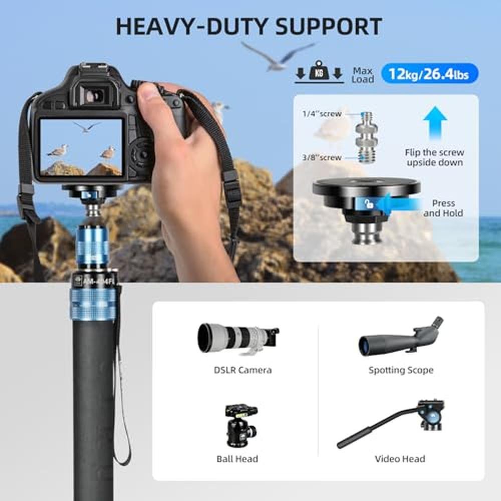 Monopod Sirui: SIRUI AM-404FL 74.8-Inch Aluminum Video – Close-up Detail