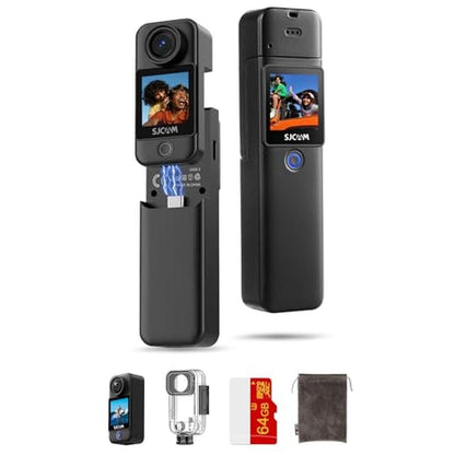 Camera SJCAM: SJCAM C300 2IN1 Handheld 4K Pocket Camera – Front View