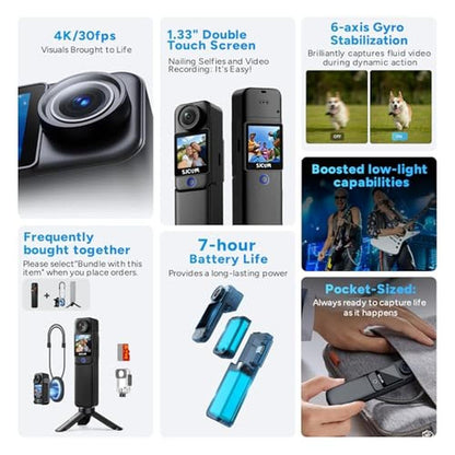 Camera SJCAM: SJCAM C300 2IN1 Handheld 4K Pocket Camera – In Use