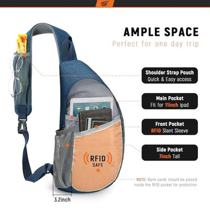 Sling Bag: SKYSPER Sling Bag RFID Crossbody – Side View