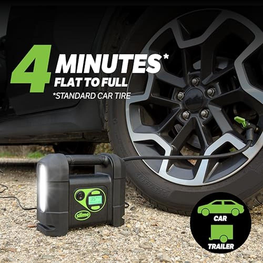 Slime 40047: Portable Car Air Compressor – Side View