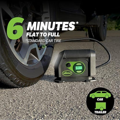 Slime 40088: Portable Car Air Compressor Tire Inflator – Side View