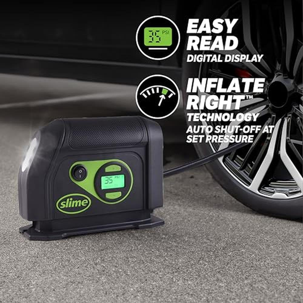 Slime 40088: Portable Car Air Compressor Tire Inflator – Close-up Detail