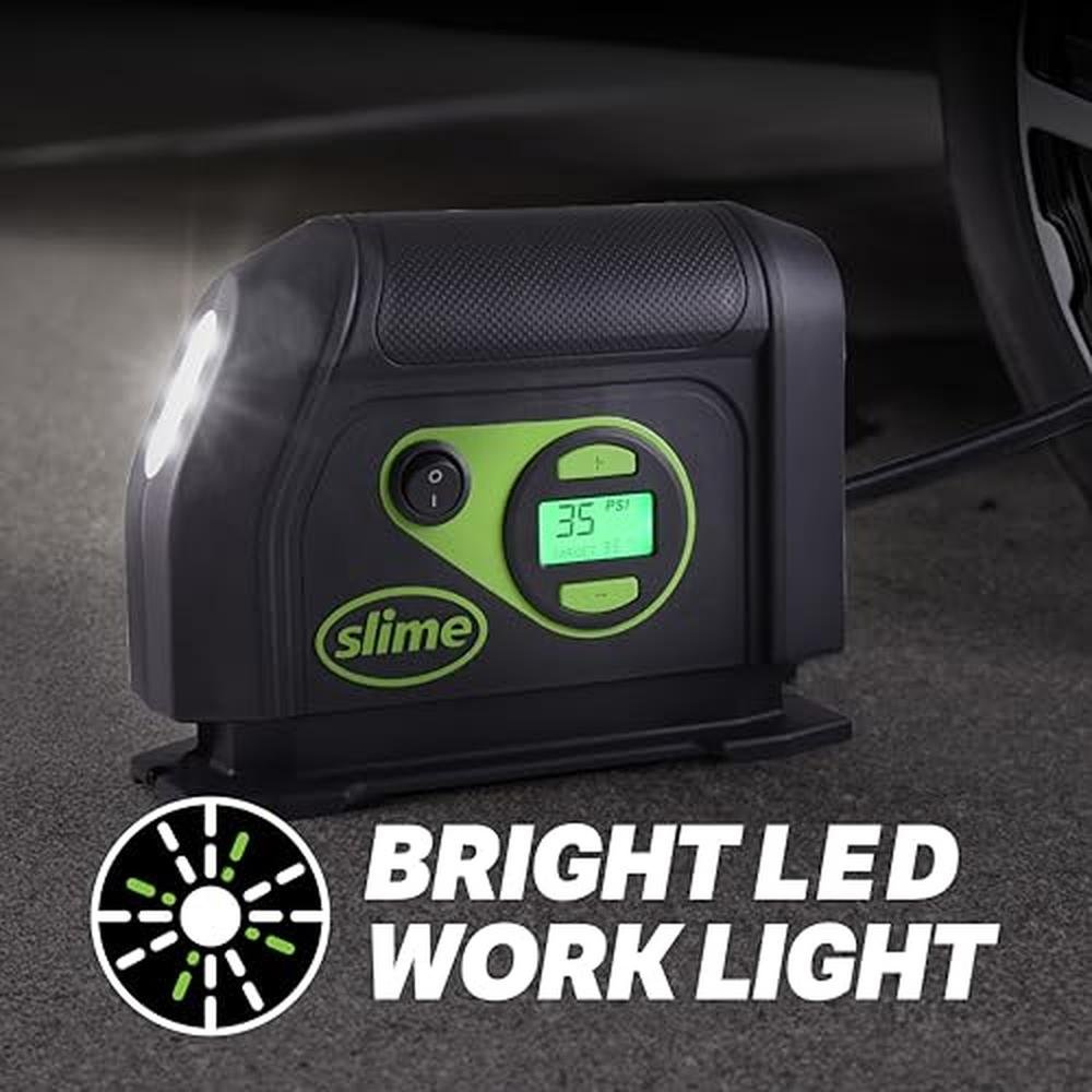 Slime 40088: Portable Car Air Compressor Tire Inflator – In Use