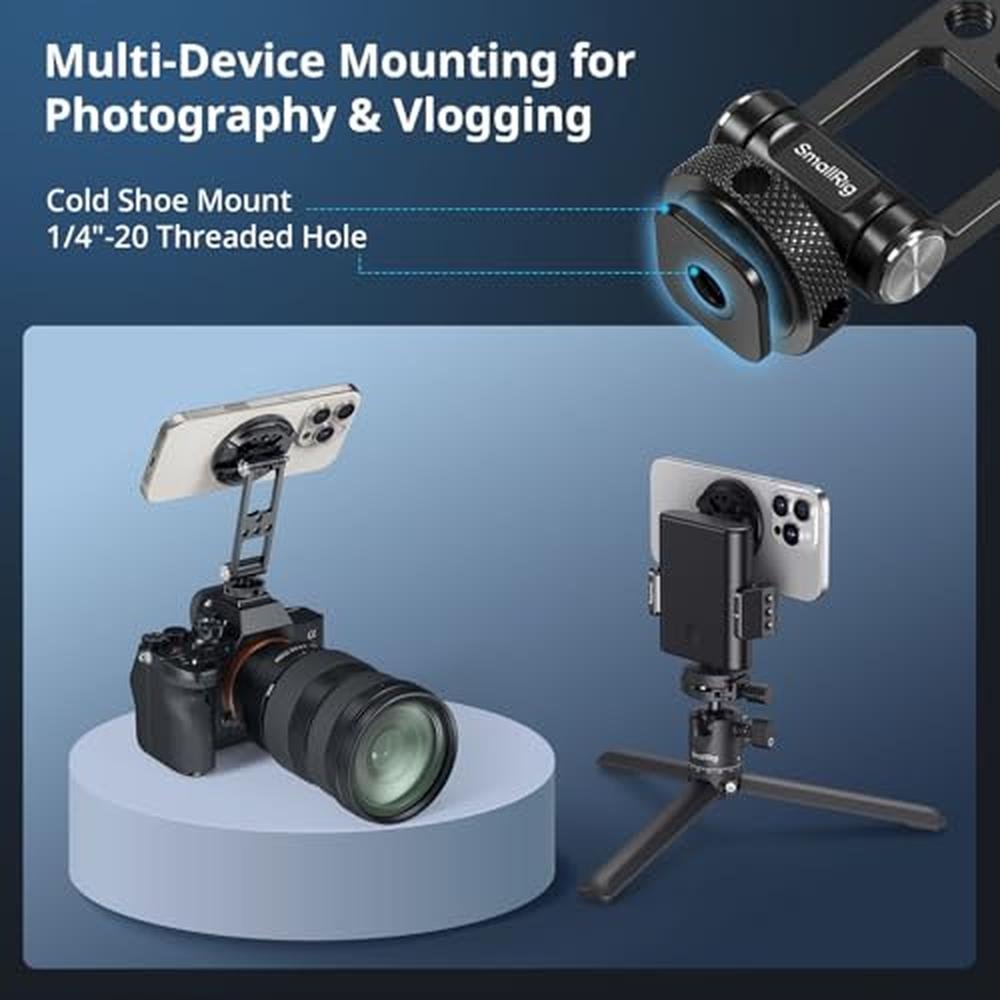 Phone Mount: SmallRig Magnetic Metal Phone Mount with Cold – Close-up Detail
