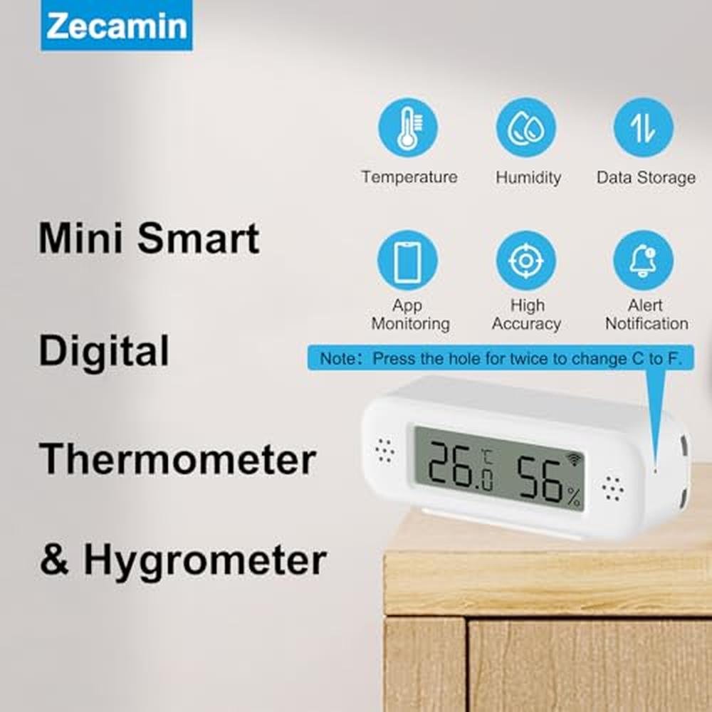 Temperature Digital: Smart Digital Thermometer Hygrometer – Side View