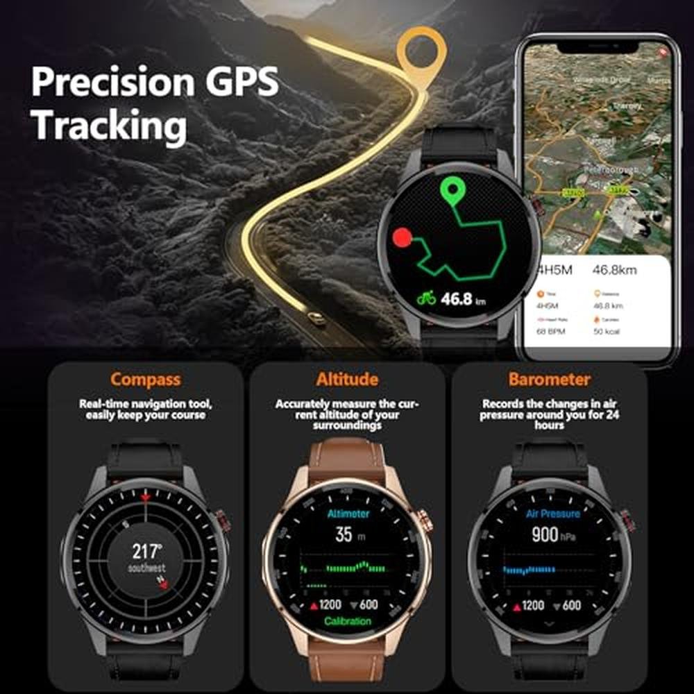 Watch Men: Smart Watch for Men Built-in GPS – Side View