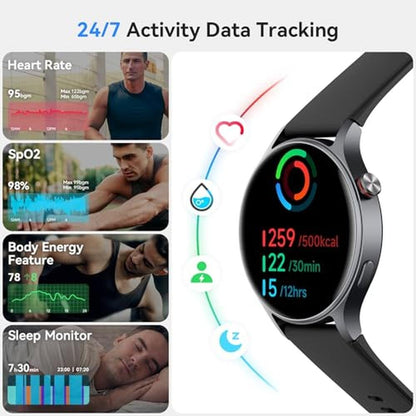 Smart Watch for Men: USA Warehouse AMOLED Ultra-Clear Screen – Side View