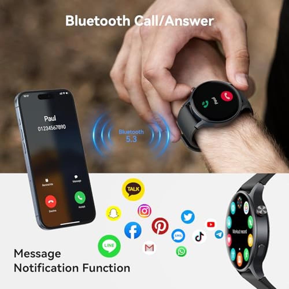 Smart Watch for Men: USA Warehouse AMOLED Ultra-Clear Screen – Close-up Detail