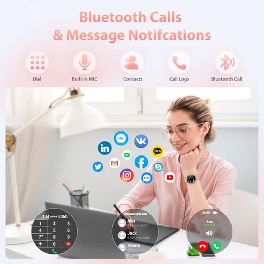 Smart Watch for Women: LW92 Smartwatch with Bluetooth – Side View