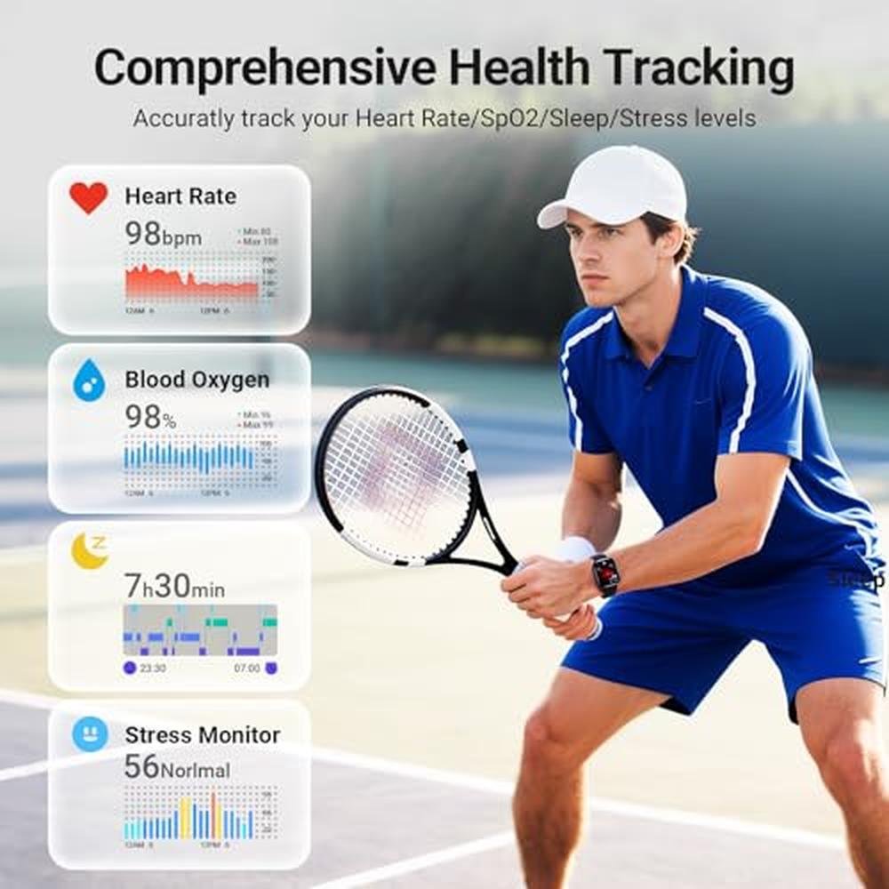 Watches Men: Smart Watches for Men Android iPhone 2 Bands – Close-up Detail