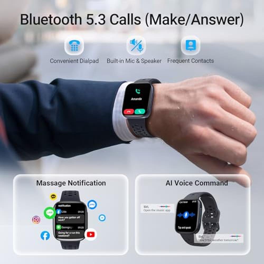 Watches Men: Smart Watches for Men Android iPhone 2 Bands – In Use