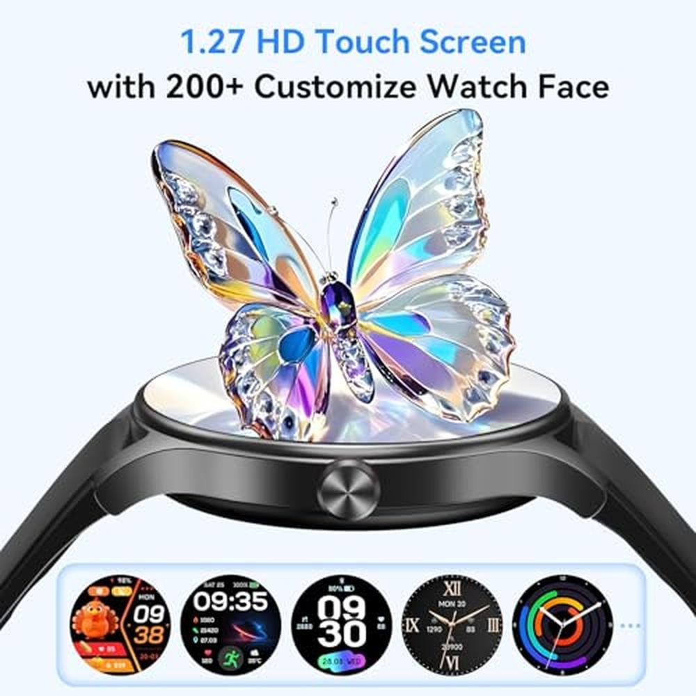 Smart Watches for Men: USA Warehouse 1.27 Round Smartwatch – Side View