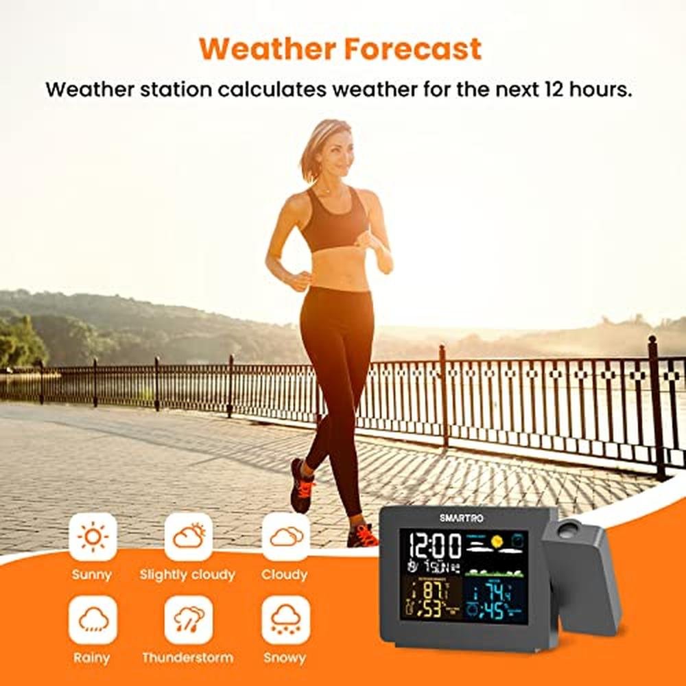 SMARTRO SC91: Premium Projection Alarm Clock with Weather – In Use