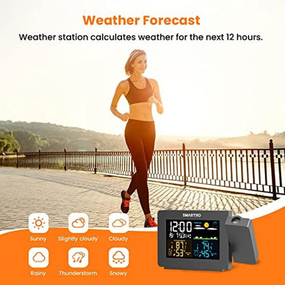 SMARTRO SC91: Premium Projection Alarm Clock with Weather – In Use
