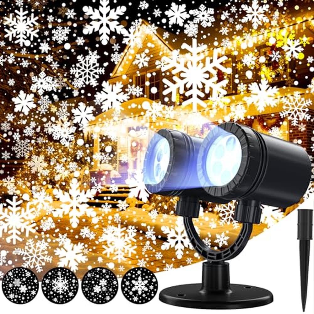 Projector Lights: Snowflake Projector Lights Outdoor – Front View
