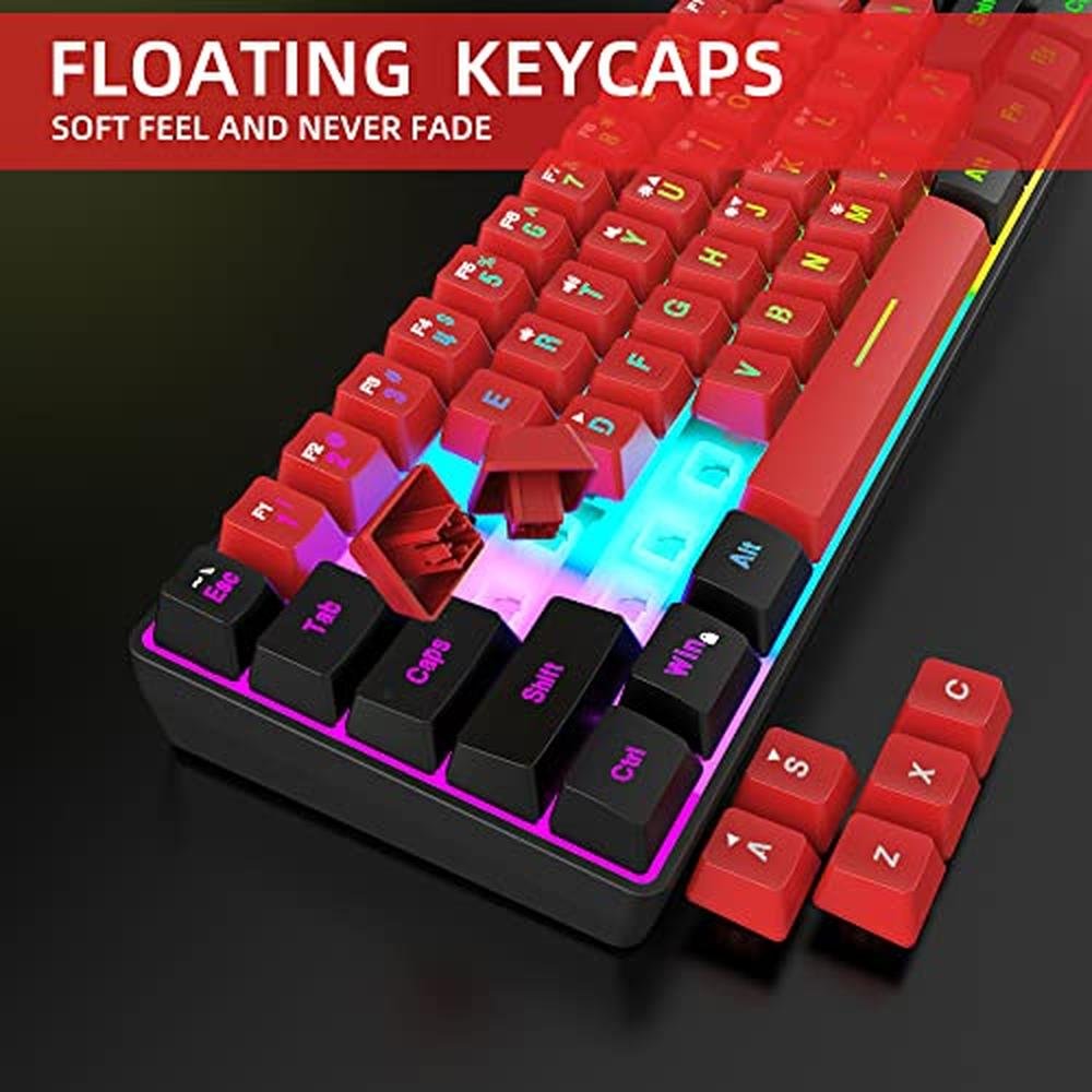 Gaming Keyboard: Snpurdiri 60% Wired True RGB Small Compact – Side View